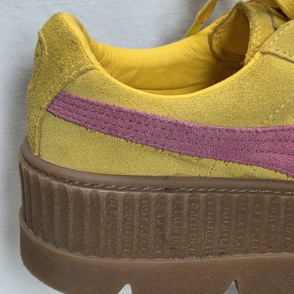 PUMA Rihanna X Fenty Yellow Pink Creeper Shoes Suede Platform 8.5 - Picture 5 of 16